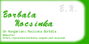 borbala mocsinka business card