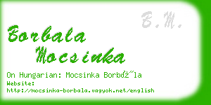 borbala mocsinka business card